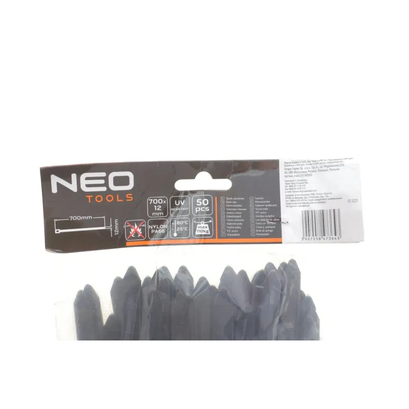 Стяжки пластикові NEO TOOLS EXTREME 12,0x700 мм 50 од. (чорні) 01-645