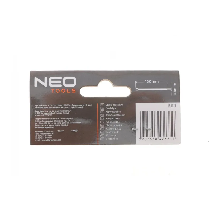Стяжки пластикові NEO TOOLS 01-652 3,6x150 мм 100 шт. (білі)