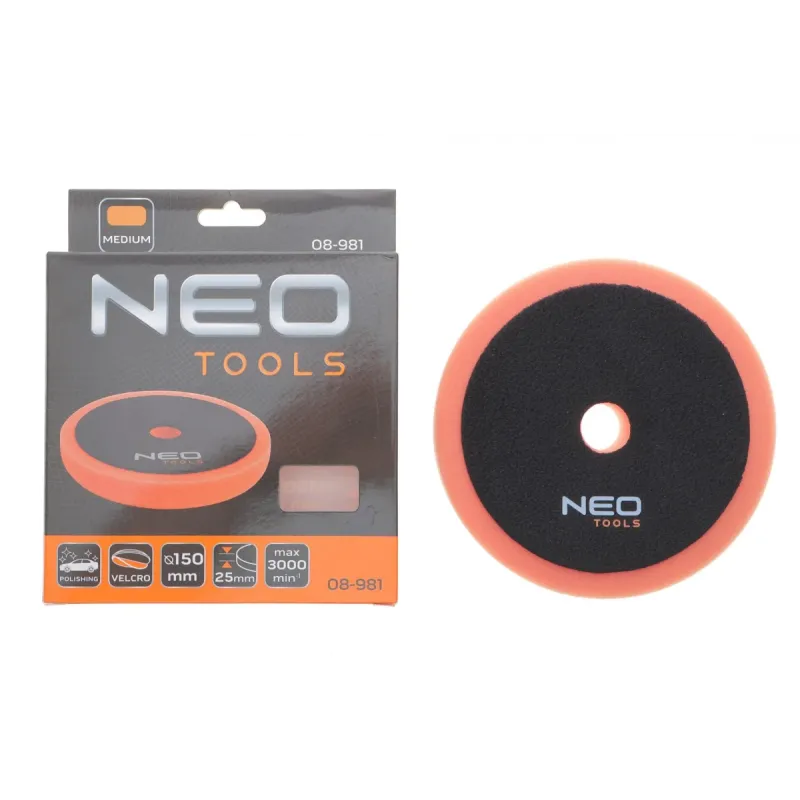 Губка для полірування NEO TOOLS 08-981 (150x150x25мм) середня