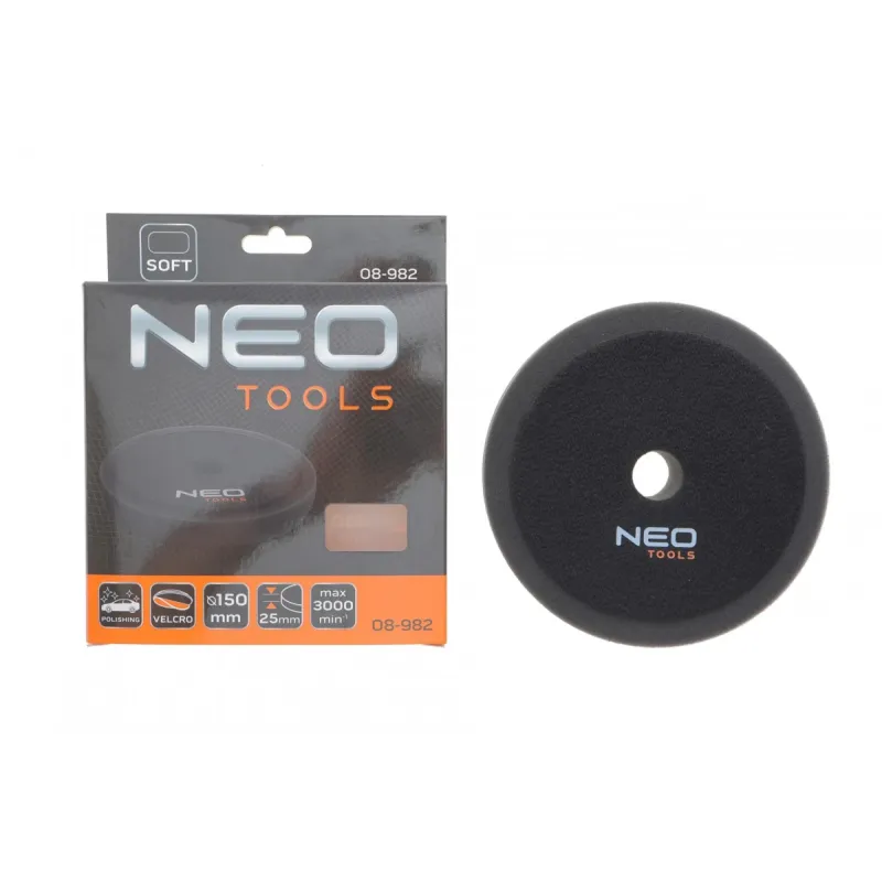 Губка для полірування NEO TOOLS 08-982 (150x150x25мм) м'яка