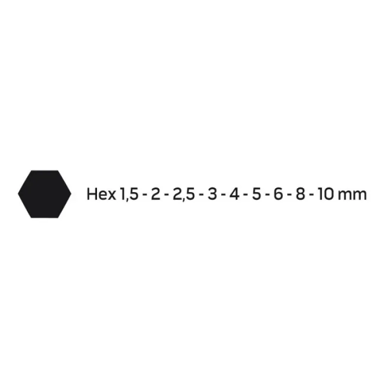 Набір ключів Г-под. Hex з круглим кінцем 1,5-10 мм