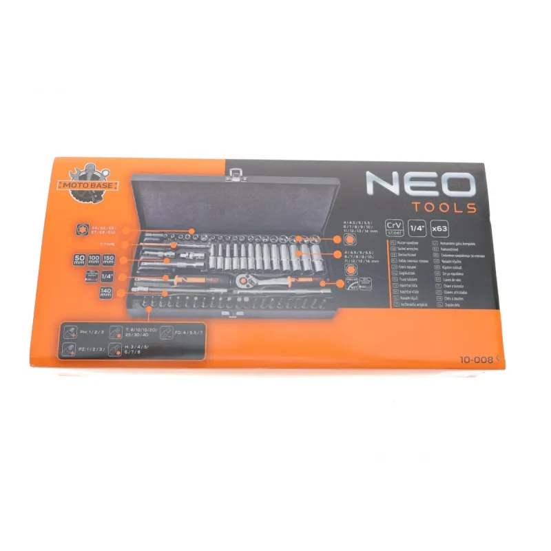 Набір інструментів комбінований NEO TOOLS 10-008 (63 од., хромовані)