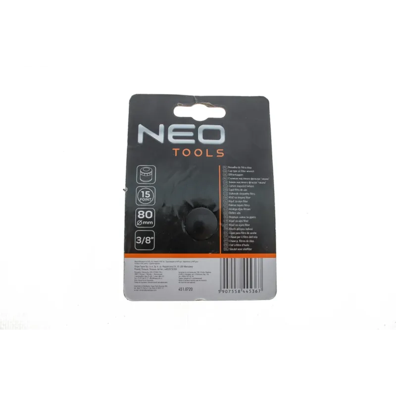 Насадка для заміни масляного фільтра NEO TOOLS 11-367 (d=80mm, 15 граней)