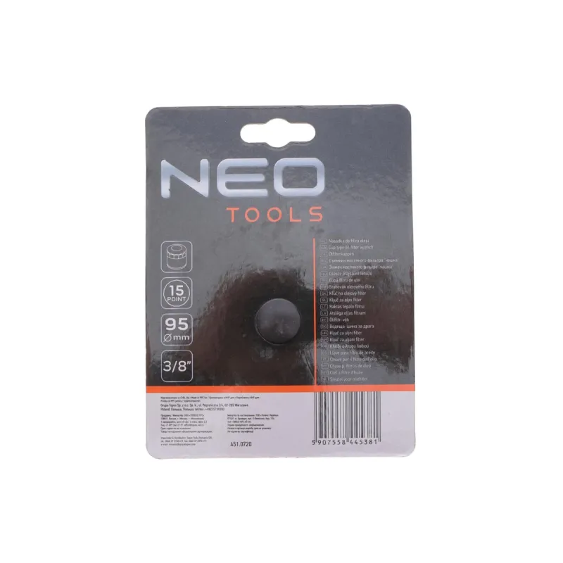 Насадка для заміни масляного фільтра NEO TOOLS 11-369 (d=95mm/15 граней)