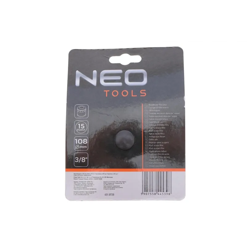 Насадка для заміни масляного фільтра NEO TOOLS 11-370, 15-гранна, d=108мм