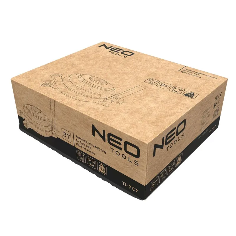 Домкрат підкатний пневматичний NEO TOOLS 11-737 3 т h=145-420 мм
