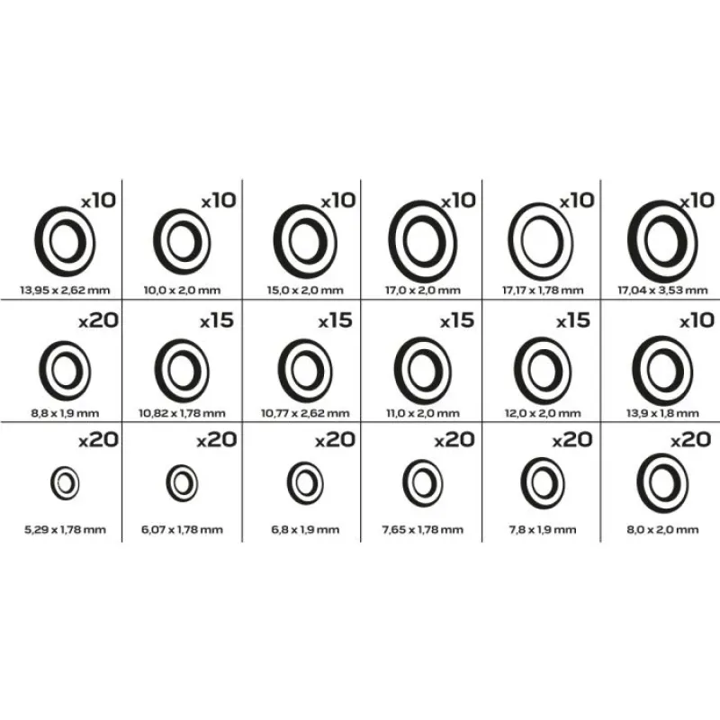 Набір кілець гумових O-ring 270 од.