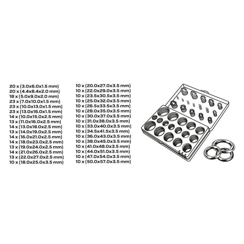 Набір кілець гумових O-ring 419 од.