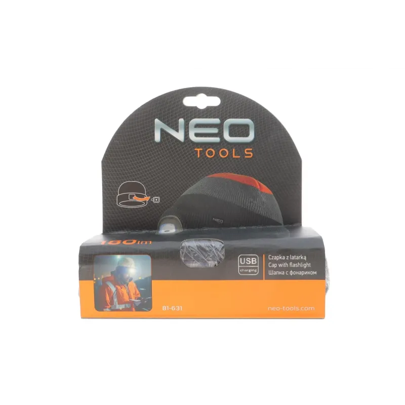 Шапка з LED-ліхтариком NEO TOOLS 81-631 (USB-зарядка)