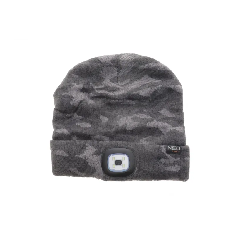 Шапка з LED-ліхтариком NEO TOOLS 81-632 двошарова CAMO URBAN (USB-зарядка)