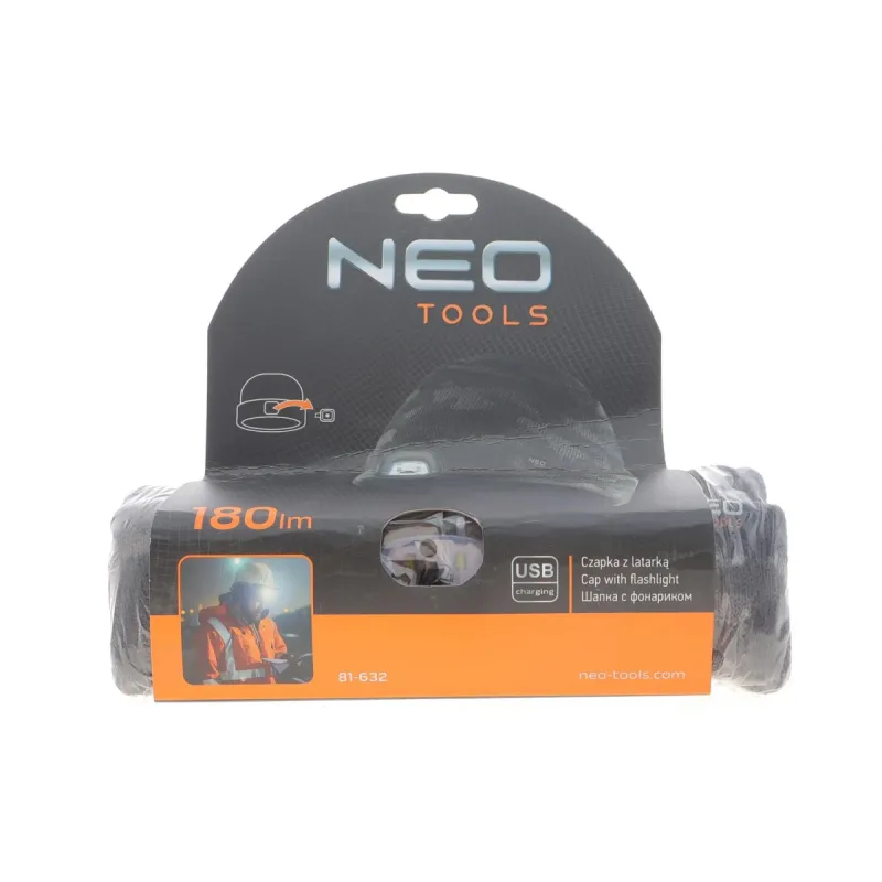 Шапка з LED-ліхтариком NEO TOOLS 81-632 двошарова CAMO URBAN (USB-зарядка)