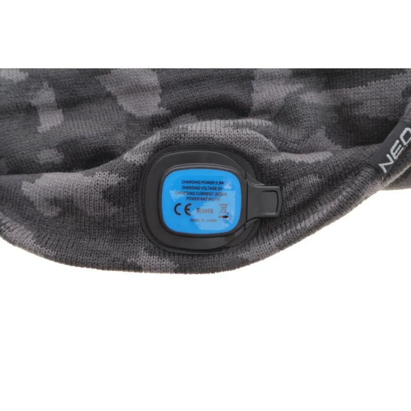 Шапка з LED-ліхтариком NEO TOOLS 81-632 двошарова CAMO URBAN (USB-зарядка)