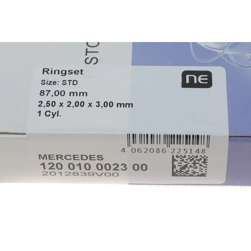 Кільця поршневі MB E-class (W124/W210) 93-02 (87mm/STD) (2.5-2-3) (1cyl) = 8910480000