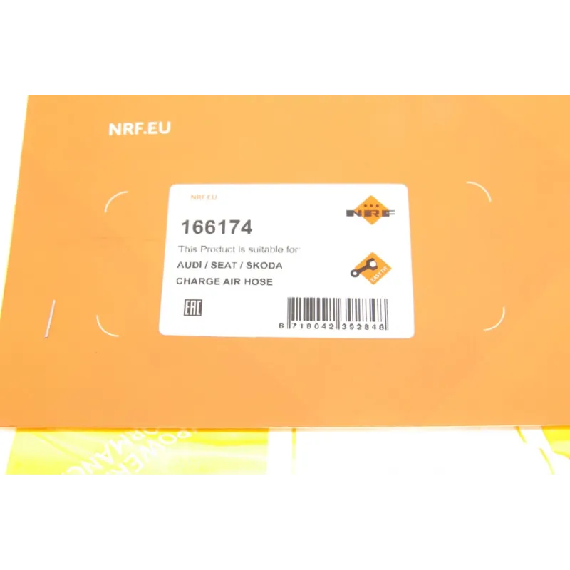 Патрубок інтеркулера NRF 166174 (верхній, гаряча сторона) для Audi A1, Seat Ibiza, VW Polo 1.2D/1.6D 2009-