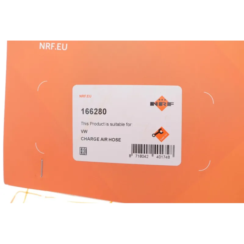 Патрубок інтеркулера правий NRF 166280 для Skoda Fabia, VW Polo 1.9TDI/2.0TDI 2000-2010, 49/51 мм