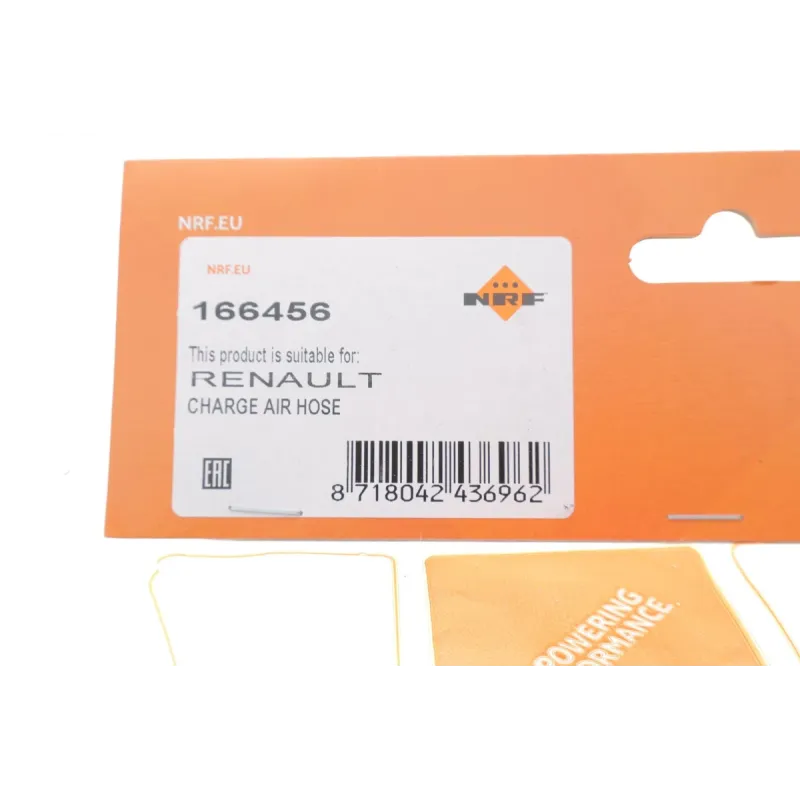 Патрубок інтеркулера NRF 166456 лівий для Dacia Dokker, Renault Clio 1.5dCi 40/38 мм