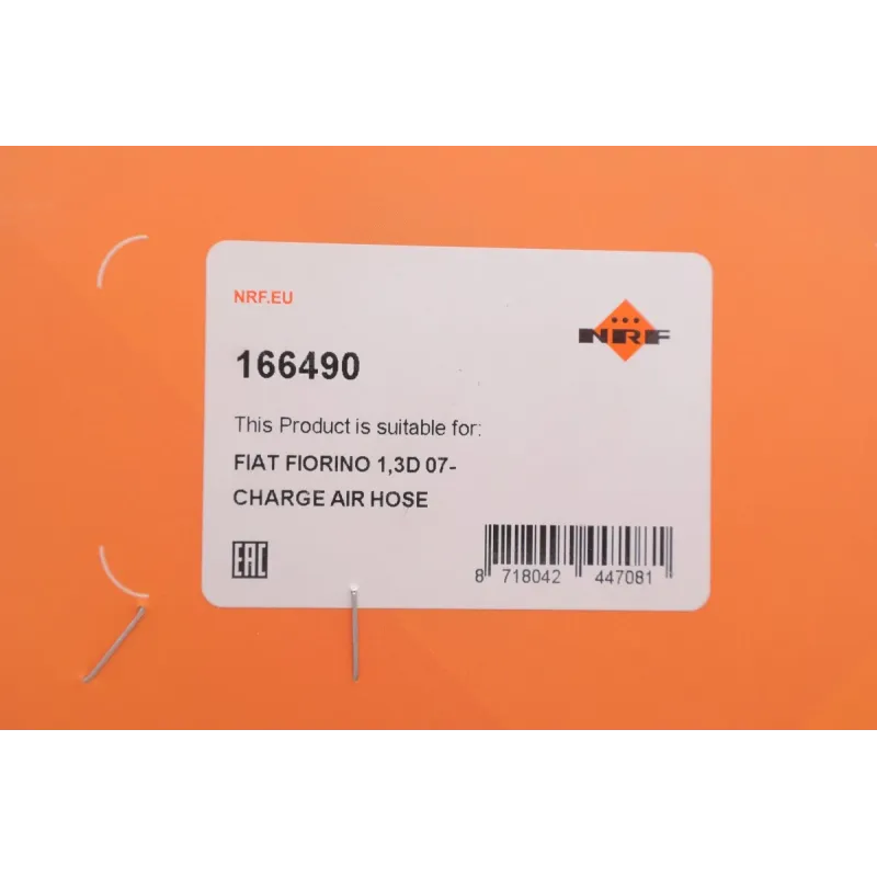 Патрубок інтеркулера NRF 166490 для Fiat Fiorino 1.3 D Multijet, Citroen Nemo, Peugeot Bipper, 229.4 мм