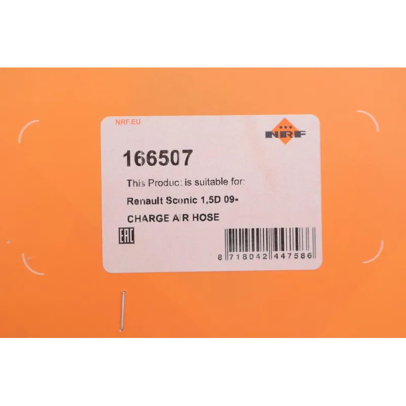 Патрубок інтеркулера NRF 166507 для Renault Megane III/Fluence 1.5 dCi 2008-