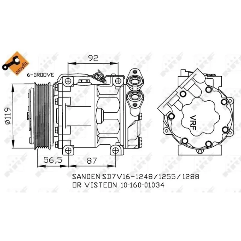 Компресор кондиціонера Ford Focus/C-Max 1.6TDCi 03-12/Mazda 3 1.6DI 04-09