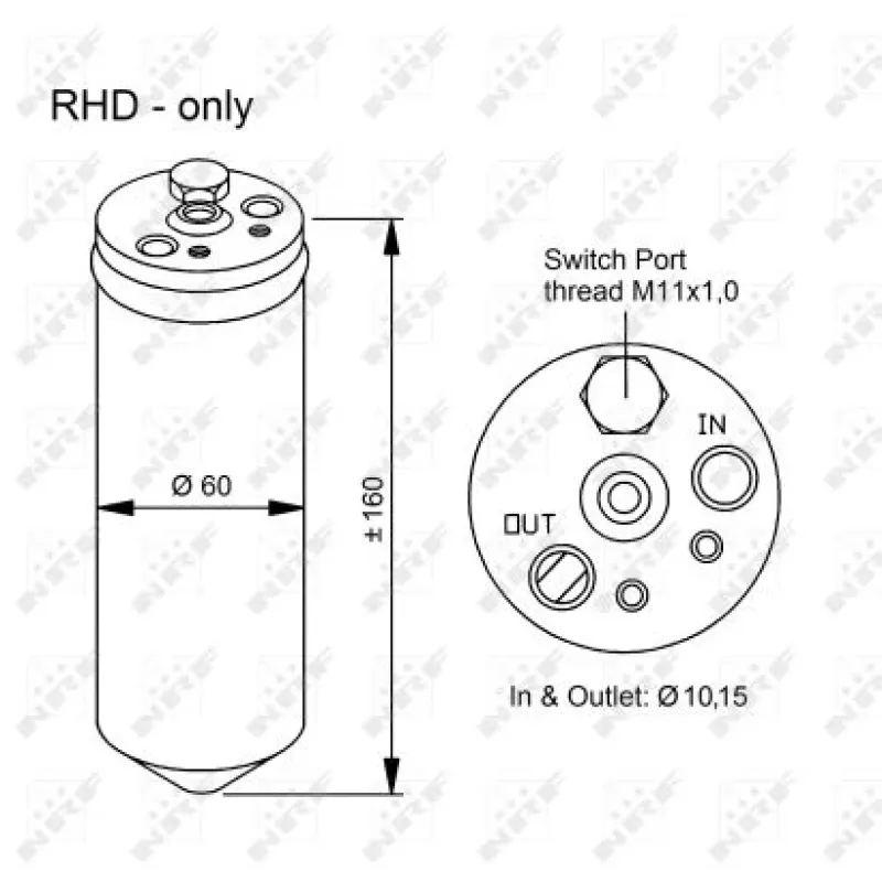 Осушувач кондиціонера Honda Accord/Civic/CR-V 1.4-2.0 95-05