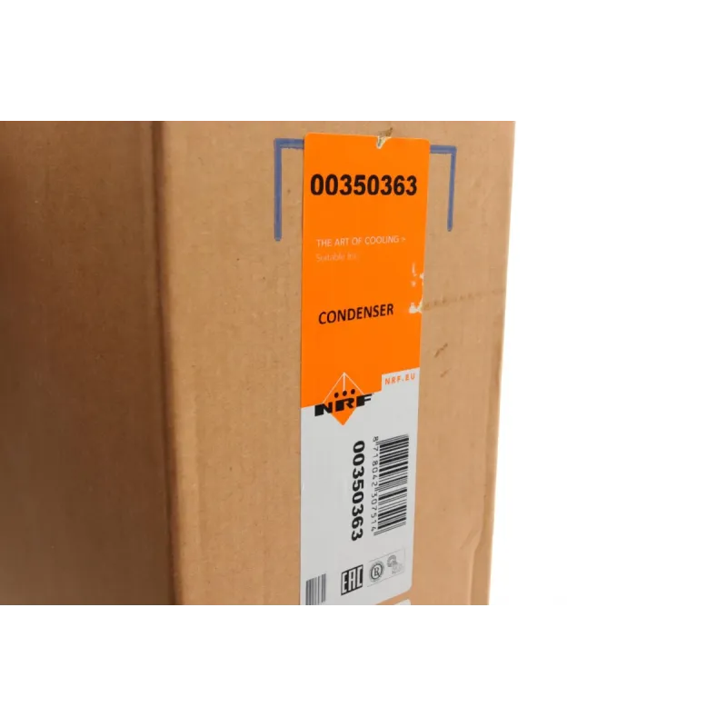 Радіатор кондиціонера NRF 350363 для Ford Focus III, Kuga II, Transit Connect 1.5-2.3 EcoBoost/TDCi 2010-, 676x358x16 мм