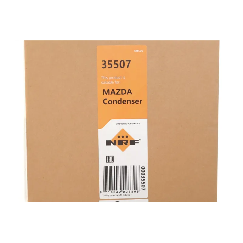 Радіатор кондиціонера NRF 35507 для Mazda 3 BK 2004-2009, 605x383x17 мм