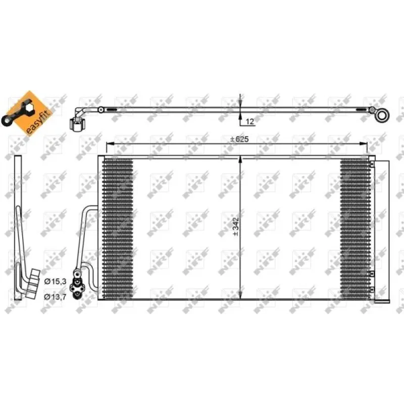 Радіатор кондиціонера NRF 35898 з осушувачем для Mini Cooper/One 1.6/2.0 06-16