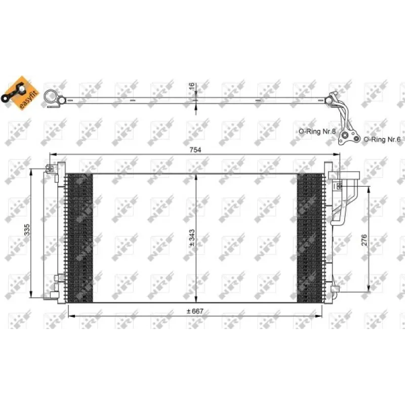 Радіатор кондиціонера (з осушувачем) Hyundai Sonata/Kia Magentis 2.0-3.3 05-