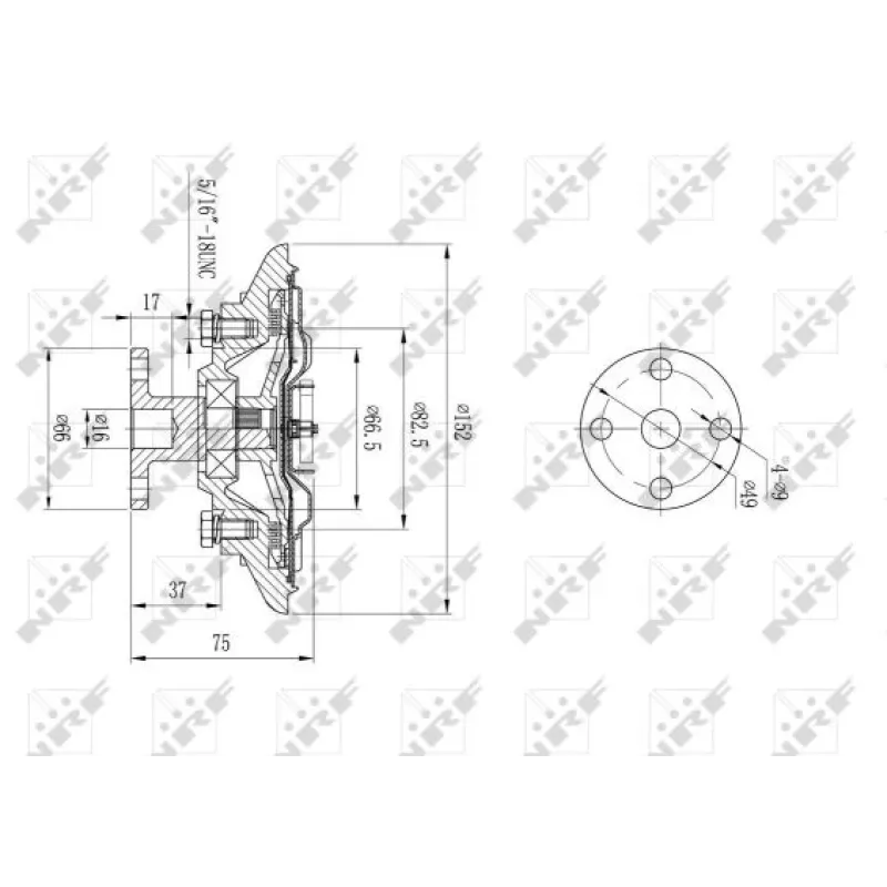 Муфта вентилятора Jeep Cherokee 2.1-4.2 83-01/2.5CRD 4x4 01-08