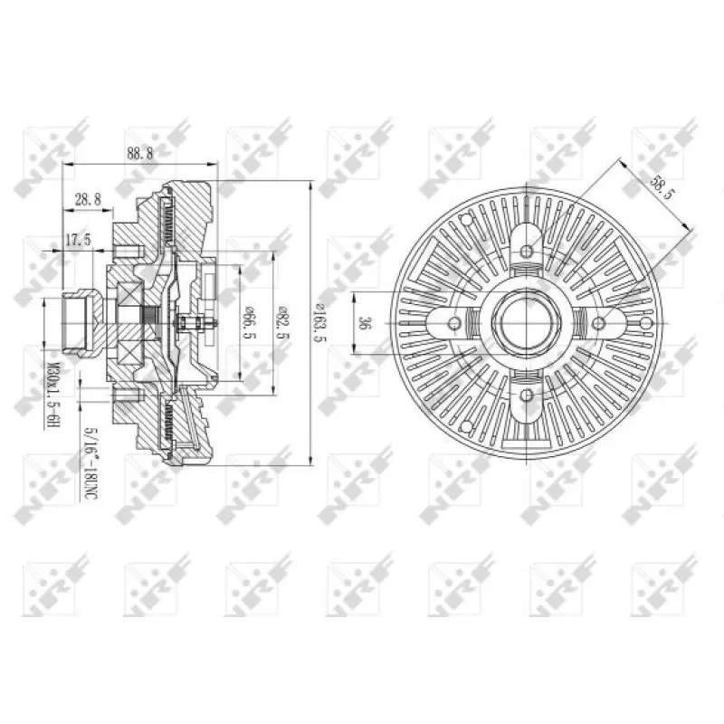 Муфта вентилятора Chrysler PT Cruiser 2.4 00-10/Jeep Grand Cherokee 3.6-6.4 10-