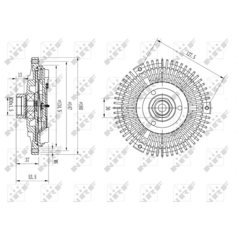 Муфта вентилятора NRF 49673 для Mercedes-Benz E-Class W124, C-Class W202 1993-2000, 160 мм