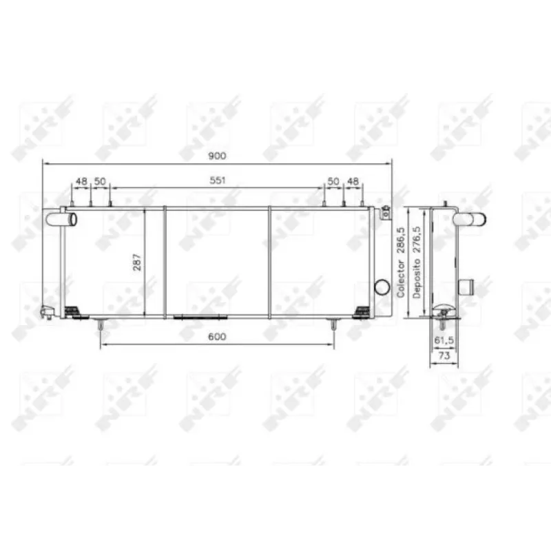 Радіатор охолодження NRF 50231 для Jeep Cherokee XJ/Grand Cherokee ZJ 1988-2001, 790x268x26 мм