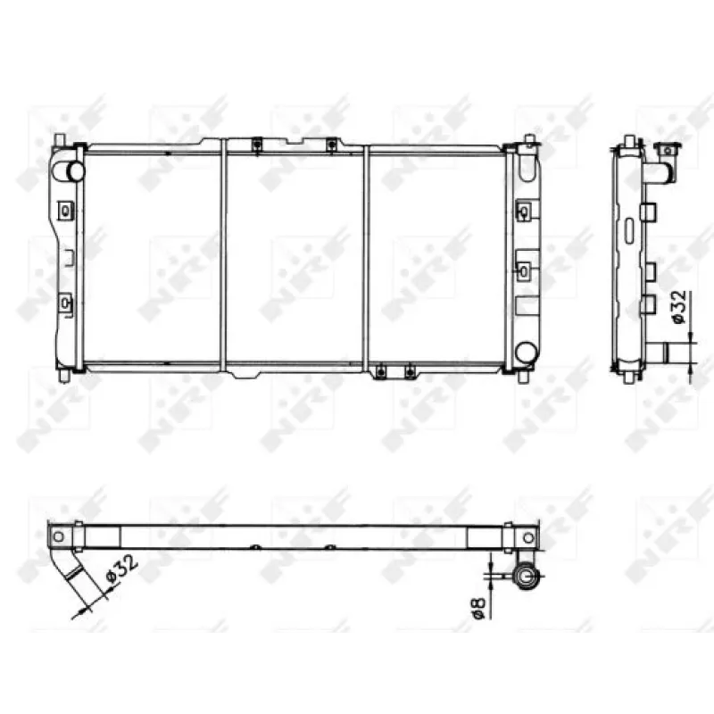 Радіатор охолодження NRF 52017 для Mazda 323 Astina V (BA) 1.5/1.8 16V 1994-1998, 670x348x26 мм