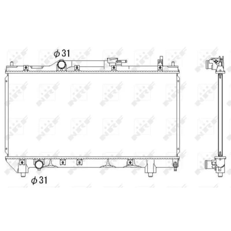 Радіатор охолодження NRF 53266 для Toyota Avensis 1.6 1997-2000, 658x325x16 мм