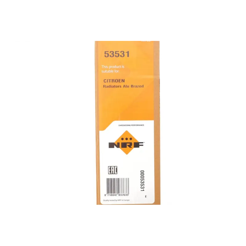 Радіатор охолодження NRF 53531 для Citroen C2/C3/C4, Peugeot 1007/2008/207 1.0-1.6 2002-, 409x380x27 мм