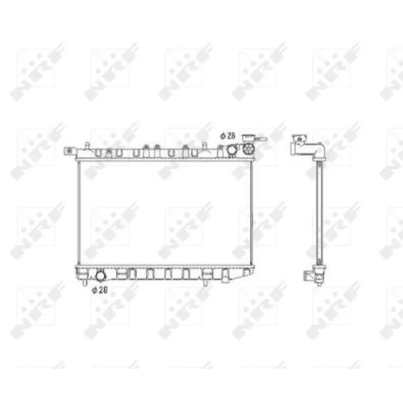 Радіатор охолодження NRF 53583 для Nissan Sunny 1.4/1.6 1988-1995, 518x320x16 мм