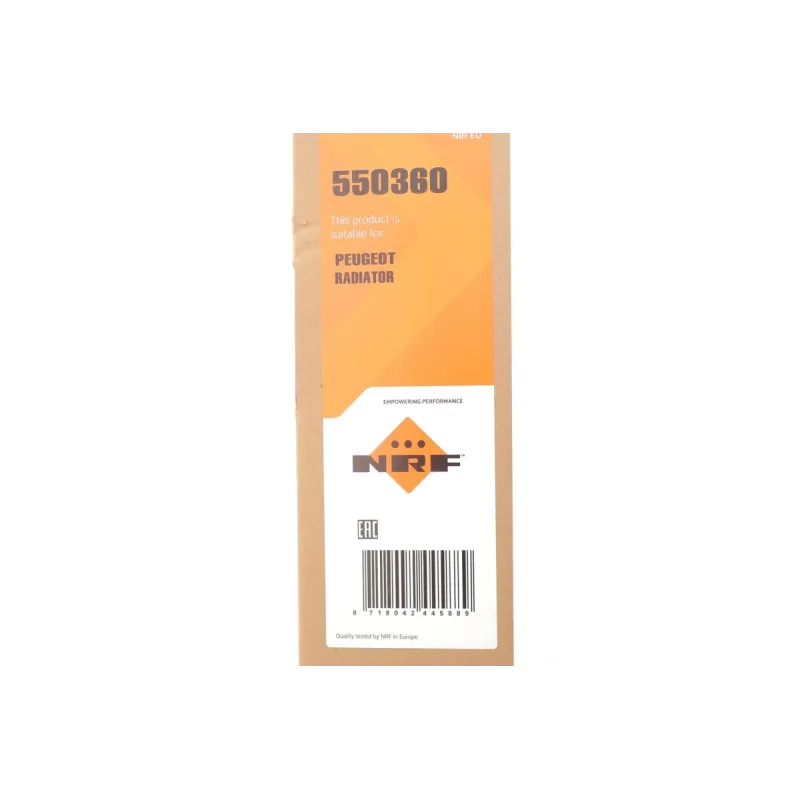 Радіатор охолодження NRF 550360 для Peugeot 208 II (UB_, UP_, UW_, UJ_) 2019-, Opel Corsa F 2019- 410x380x16 мм