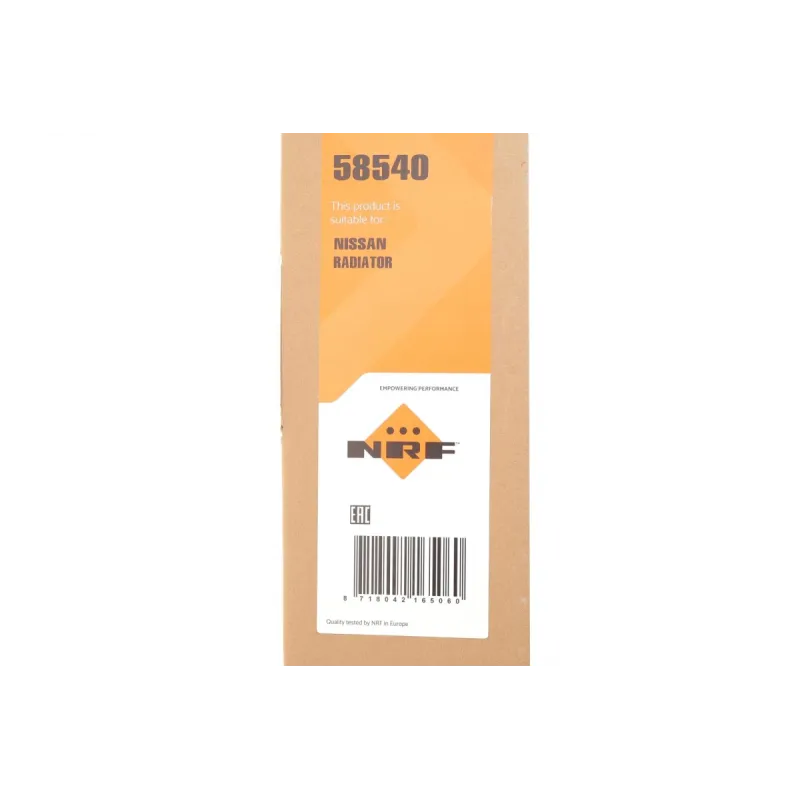 Радіатор охолодження NRF 58540 для Nissan Qashqai J10 2.0 dCi 2007-2013, 590x428x26 мм