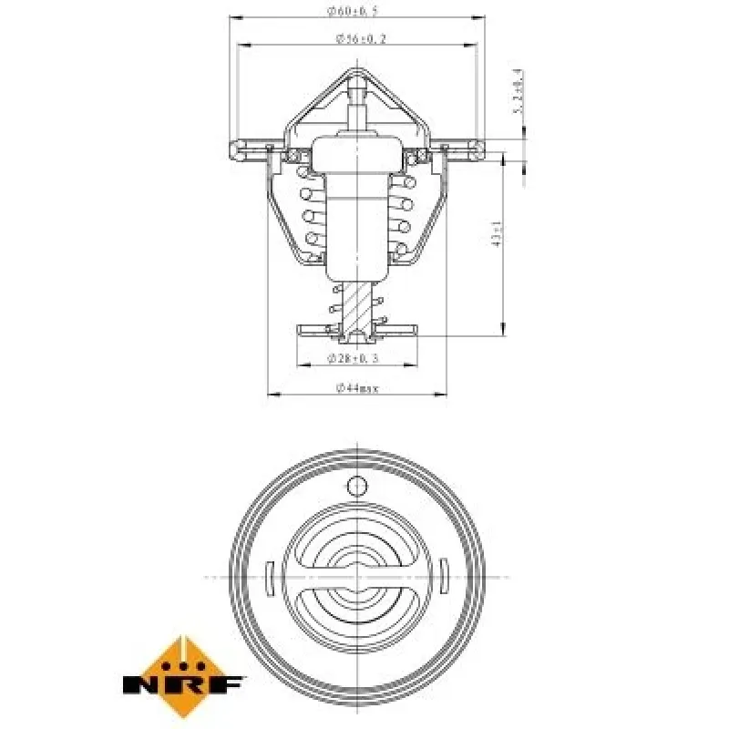 Термостат NRF 725107 для Mitsubishi Lancer, Pajero, Nissan Sunny 1.6-3.2 76°C