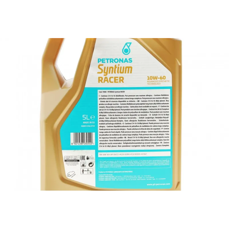 Олива 10W60 SYNTIUM RACER (5L) (API SN/CF) (ACEA A3/B4) (FCA 955535-H3) (з-на на 71222M12EU)
