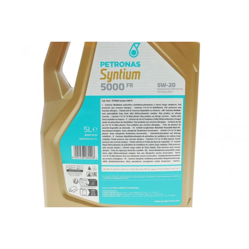 Олива 5W20 SYNTIUM 5000 FR (5L) (ILSAC GF5) (WSS-M2C 948-B/STJLR.03.5004) (з-на на 71236M12EU)