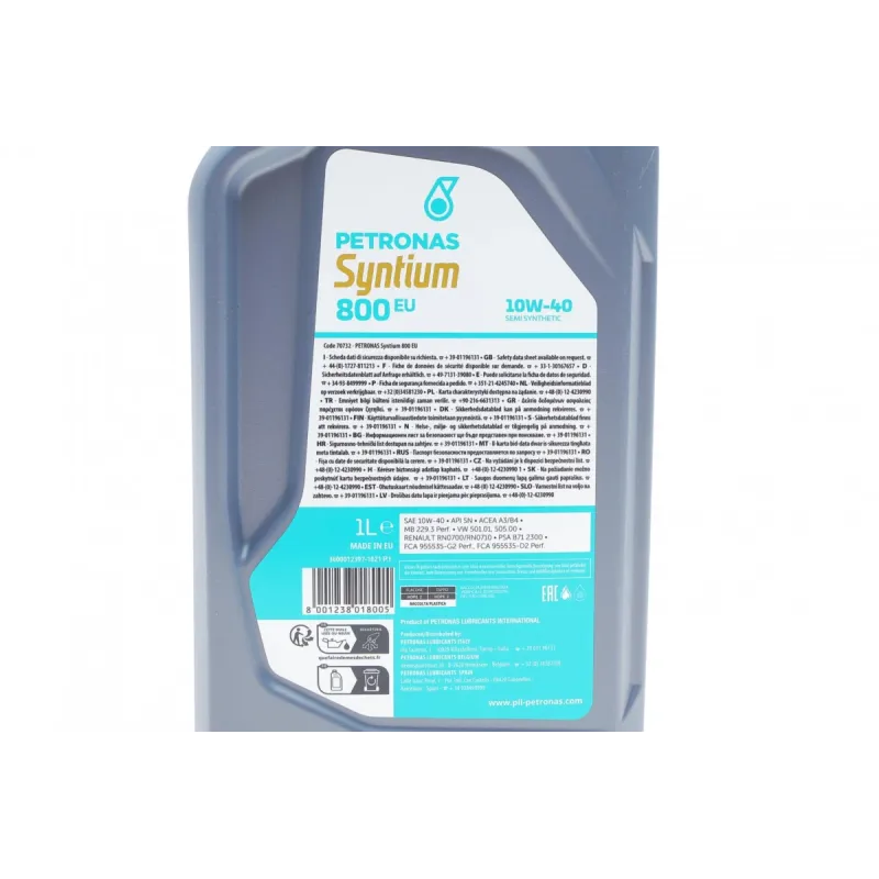 Моторна олива PETRONAS SYNTIUM 800 EU 10W-40 1L (70732E18EU) ACEA A3/B4 API SN