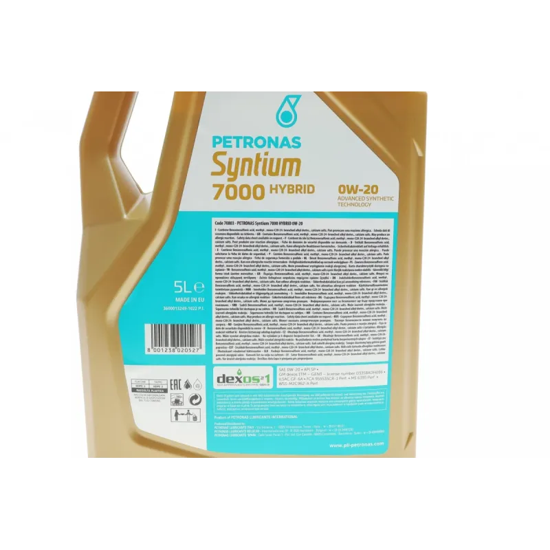 Олива 0W20 SYNTIUM 7000 HYBRID (5L) (API SP/ILSAC GF-6A) (GM dexos1 Gen 3/Ford WSS-M2C962-A1) (з-на на 71229M12EU)