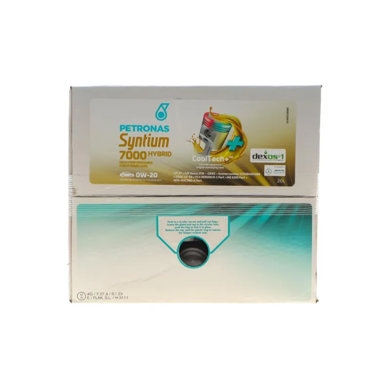 Моторна олива PETRONAS SYNTIUM 7000 HYBRID 0W-20 20L (API SP/ILSAC GF-6A, GM dexos1 Gen 3) 70803RY1EU
