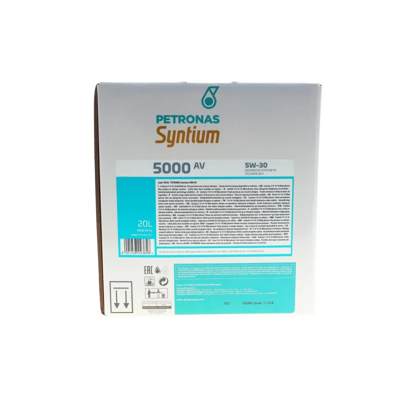 Олива 5W30 SYNTIUM 5000 AV (20L) (LL-04/VW 504 00/507 00/MB 229.51/Porsche C30) (з-на на 71234RY1EU)