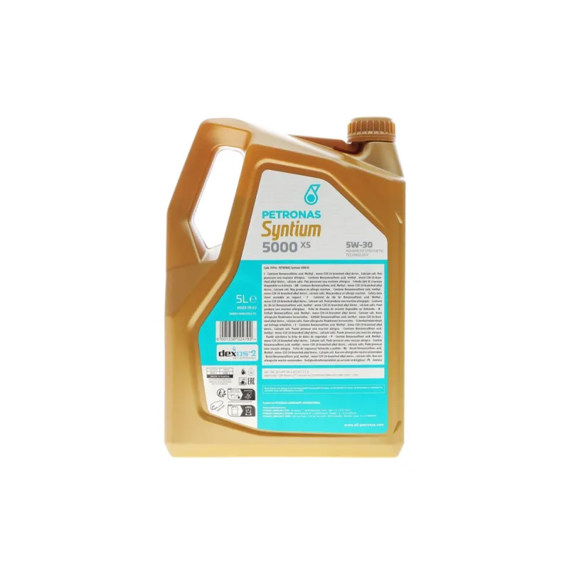 Моторна олива PETRONAS SYNTIUM 5000 XS 5W-30 5л GM Dexos 2 API SN/ACEA C2/C3 70956M12EU