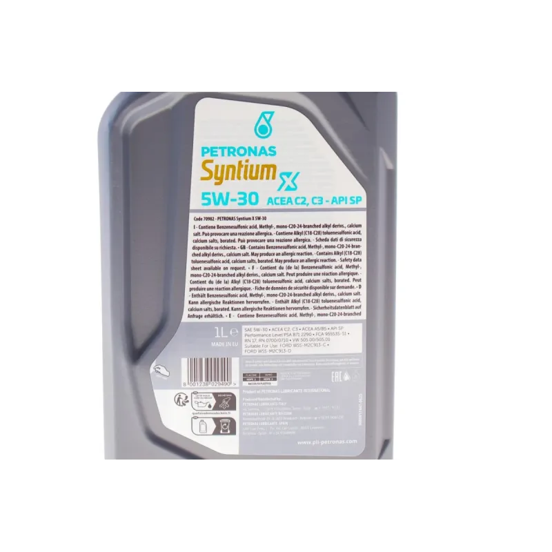 Олива 5W30 SYNTIUM X ACEA C2/C3 API SP (1L) (RN0700//RN0710/PSA B71 2290/RN17/M2C913-D/VW 505.00/505.01)