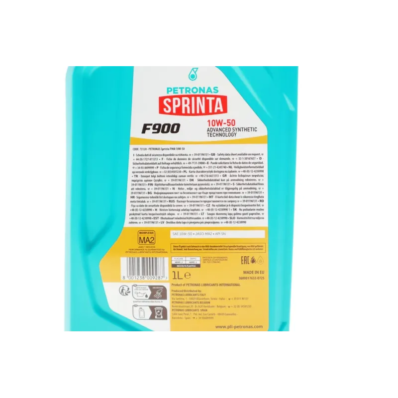 Моторна олива 10W-50 SPRINTA F900 1л PETRONAS 73120EB5EU API SN/JASO MA2