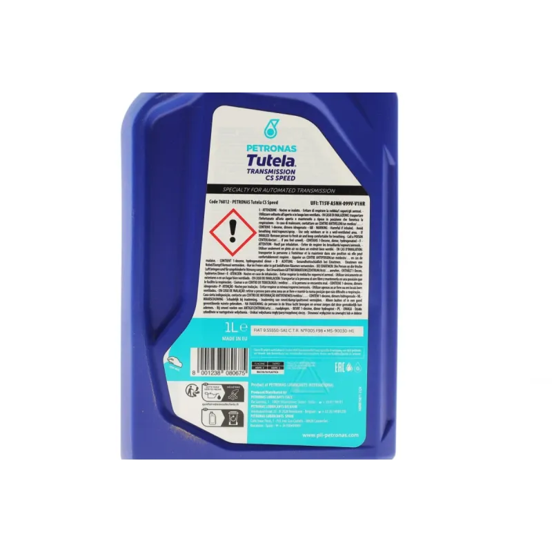 Олива ATF PETRONAS TUTELA CS SPEED 1L (FIAT 9.55550-SA1) 76012E18EU