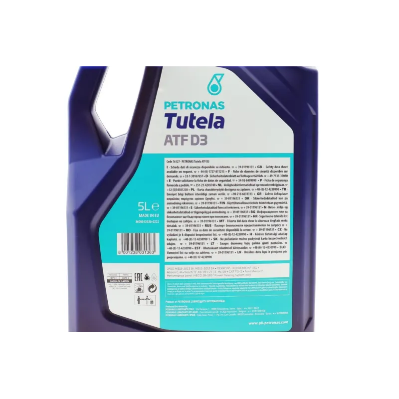 Олива TUTELA ATF D3 (5L) (GM Dexron III-H/Dexron III-G/Allison C4/Ford Mercon)